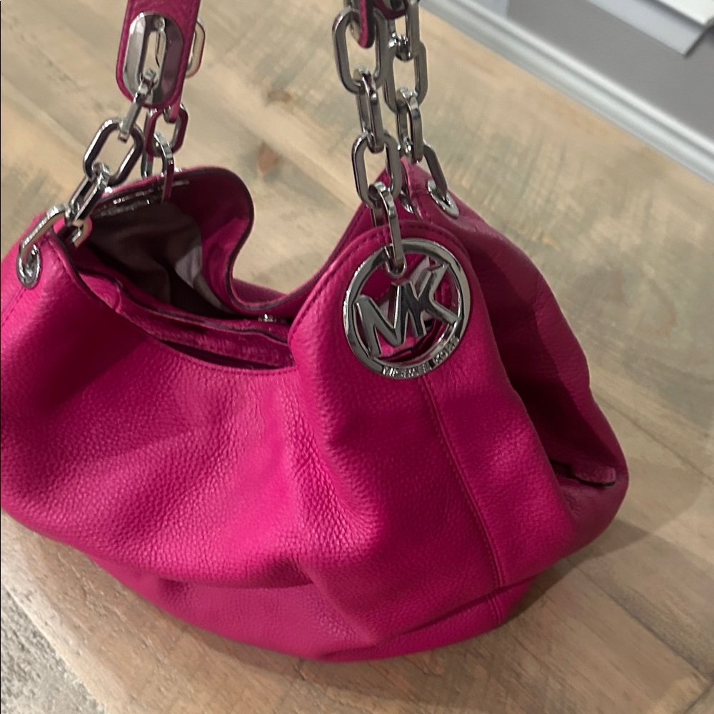 Michael Kors Fuchsia Leather Shoulder Bag